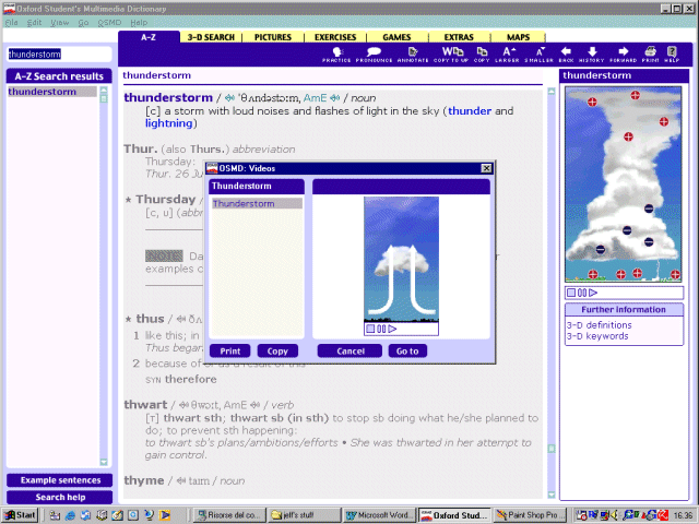 Immagine di esempio della risorsa Oxford student's multimedia CD-ROM dictionary