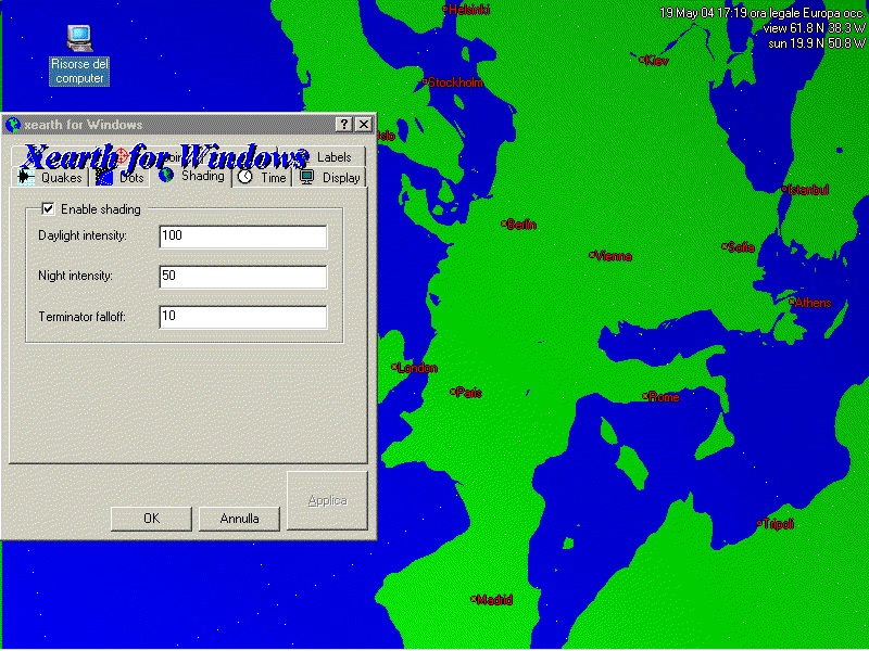 Immagine di esempio della risorsa Xearth ver. GNU/Linux