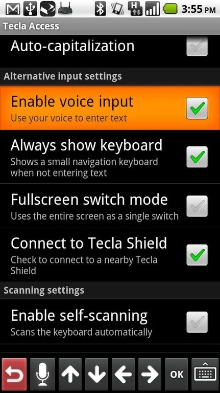immagine di esempio della risorsa Tecla Access (Android)
