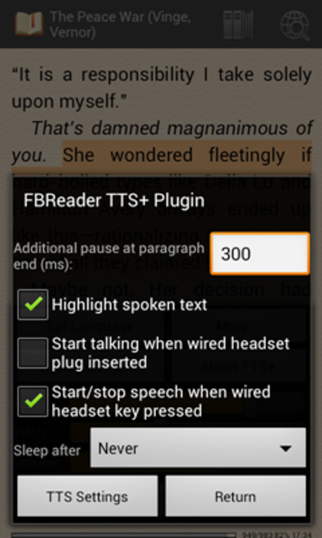 Immagine di esempio della risorsa FBreader Text-To-Speech plugin (Android)