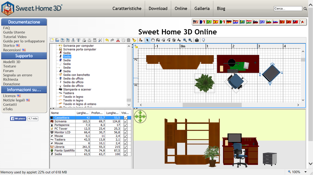 Immagine di esempio della risorsa Sweet home 3D (online)