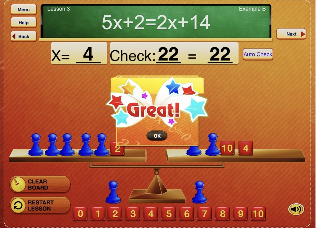 Immagine di esempio della risorsa Hands on Equations 1 (IOS)