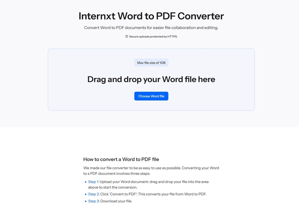 Immagine di esempio della risorsa Internxt File Converter