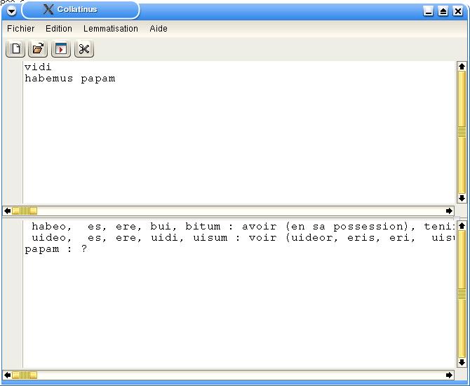 immagine di esempio della risorsa Collatinus ver. GNU/Linux