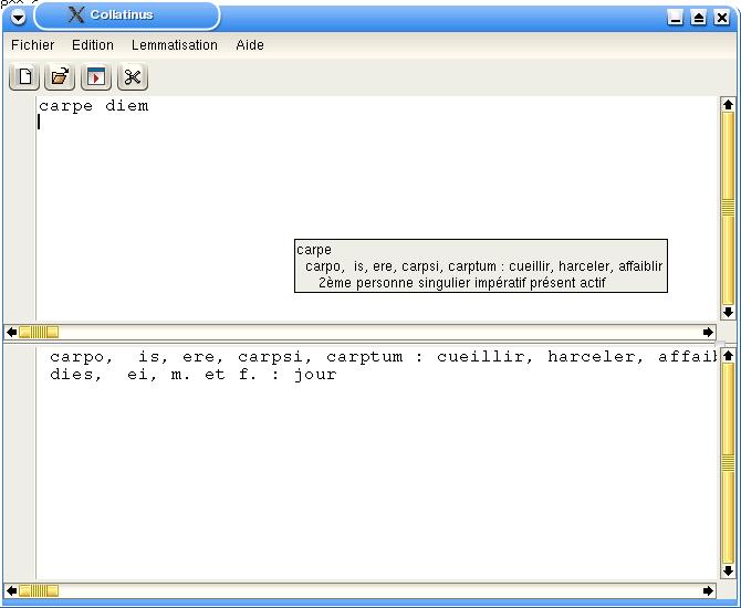 Immagine di esempio della risorsa Collatinus ver. GNU/Linux