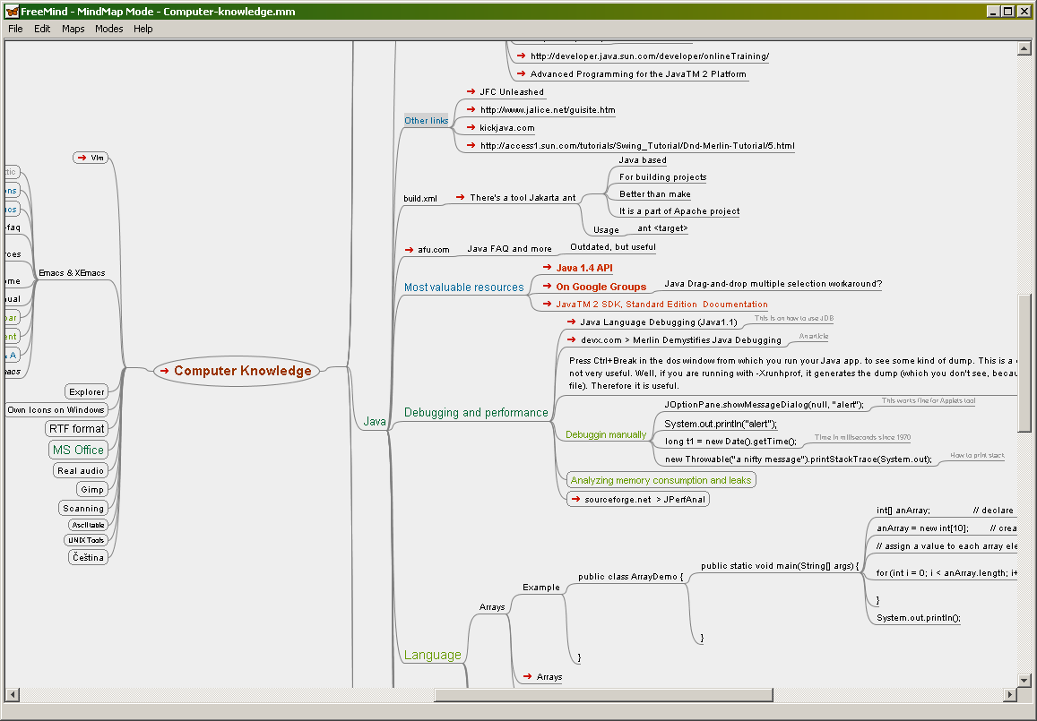 Immagine di esempio della risorsa Freemind ver. GNU/Linux