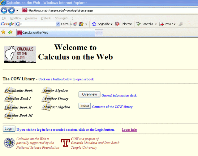 Immagine di esempio della risorsa COW Calcolus On the Web