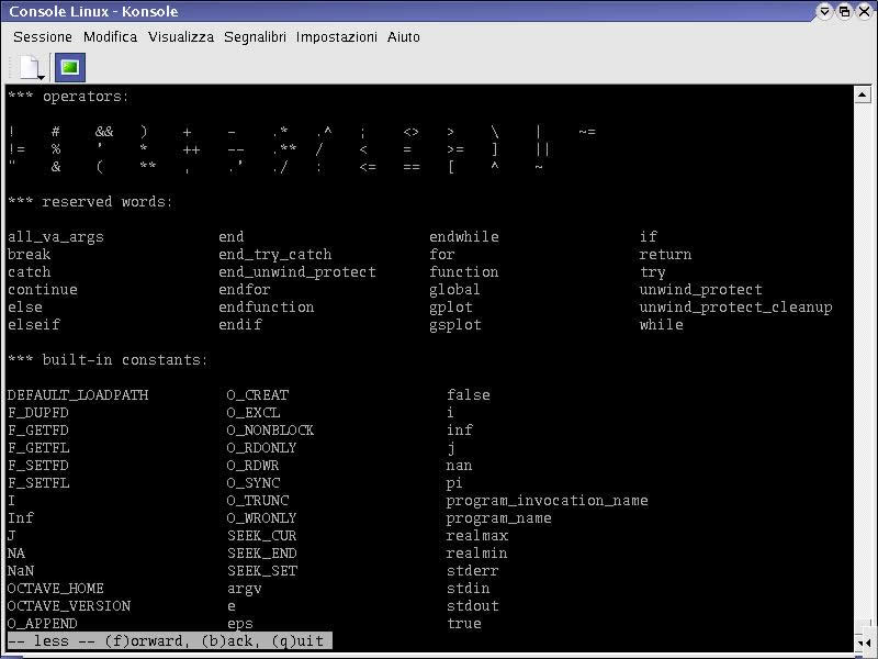 Immagine di esempio della risorsa Octave ver. Gnu/Linux
