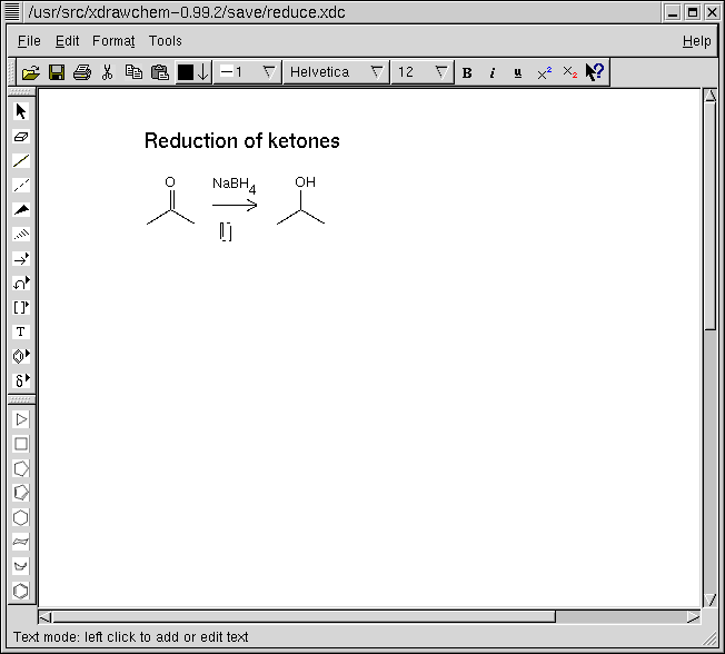 Immagine di esempio della risorsa XDrawChem ver. GNU/Linux
